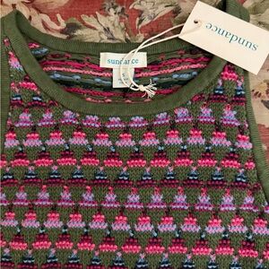 Sundance Green and Pink Knit Tank